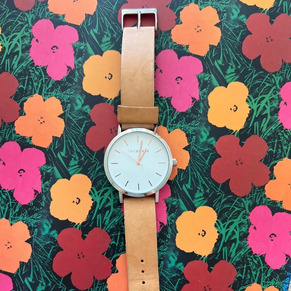 THE HORSE The Classic Watch In Silver, Rose Gold and Dark Blush Leather main image 4